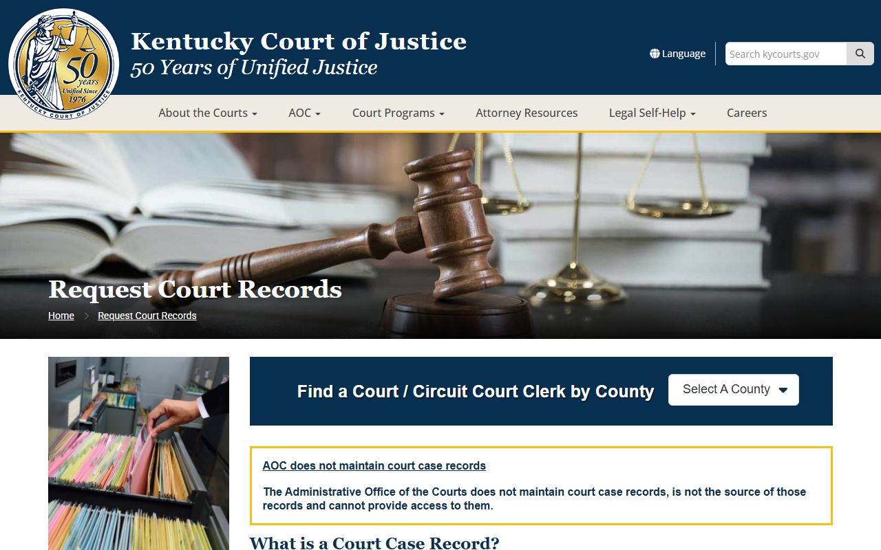 Montgomery County court records request guidance from Kentucky Court of Justice