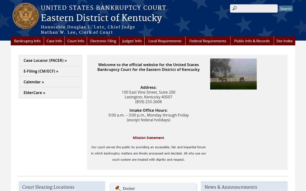 Montgomery County District Court records separate from Eastern District Kentucky bankruptcy court