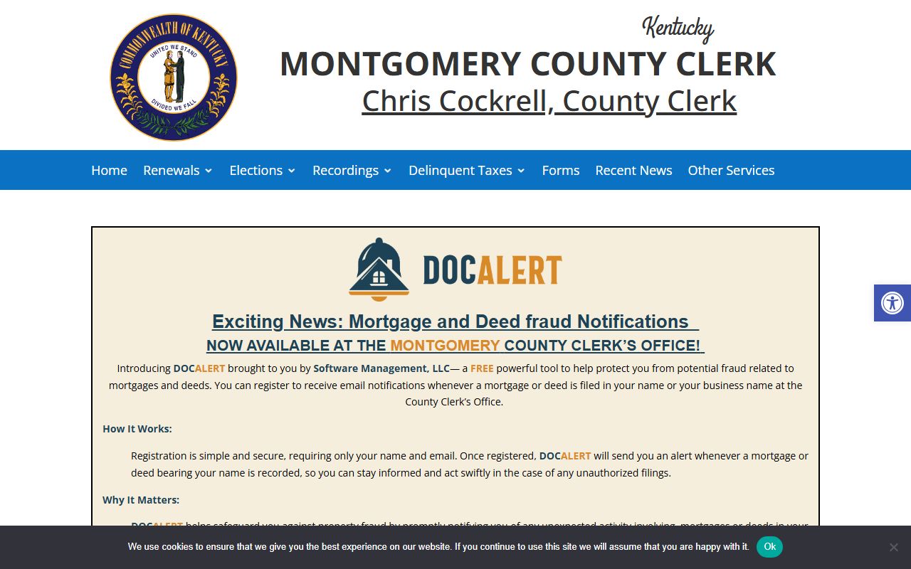 Montgomery County probate records County Clerk online records page