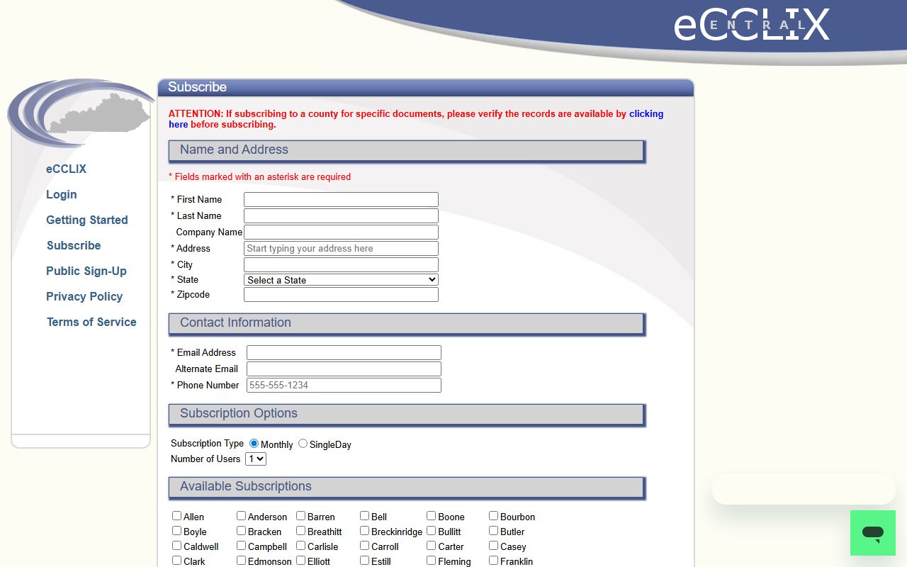 Montgomery County probate records eCCLIX subscription page
